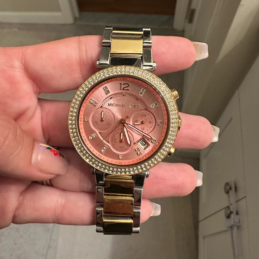 Michael Kors Gold and Silver Chronograph Watch